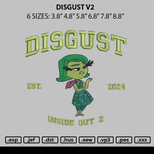 Disgust V2 Embroidery File 6 sizes