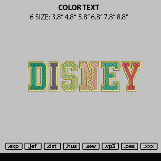 Color Text Embroidery