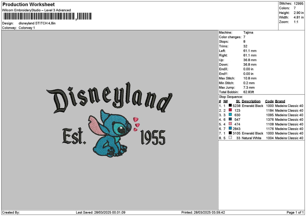 Dland Stitch 2803 Embroidery File 6 sizes