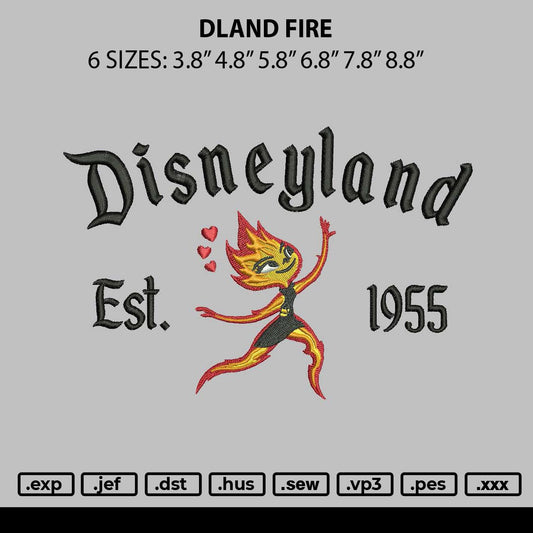 Dland Fire Embroidery File 6 sizes