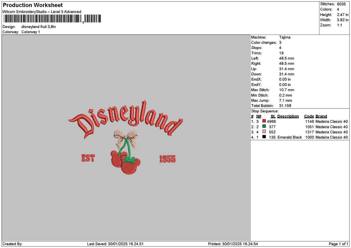 Dland Cherry Embroidery File 6 sizes