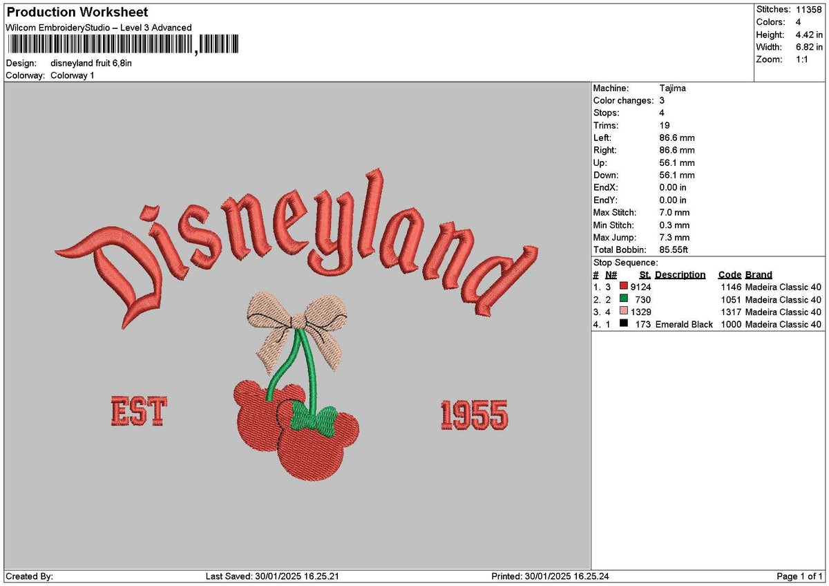 Dland Cherry Embroidery File 6 sizes