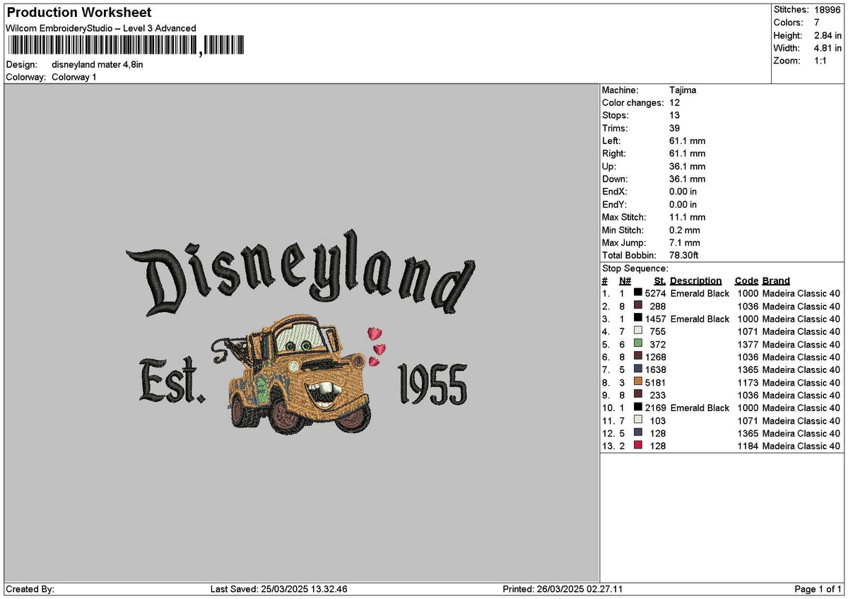 Dland Metter 2603 Embroidery File 6 sizes