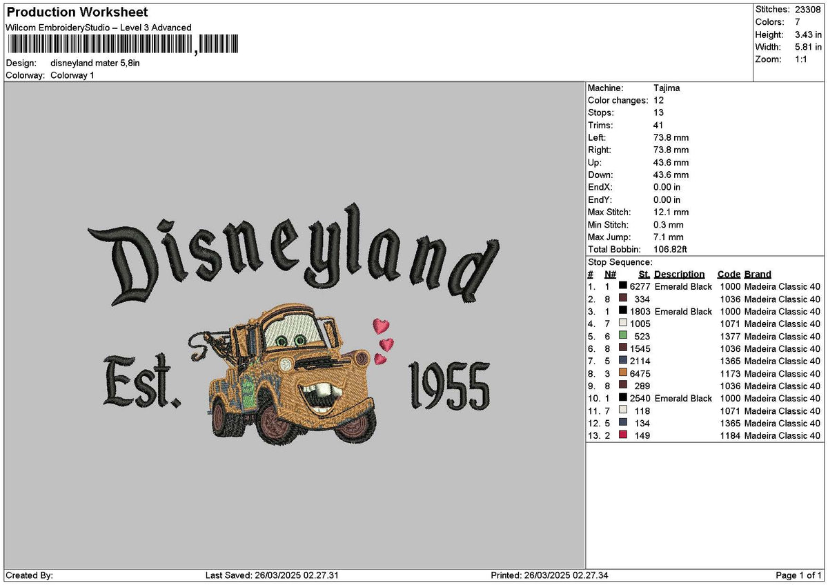 Dland Metter 2603 Embroidery File 6 sizes