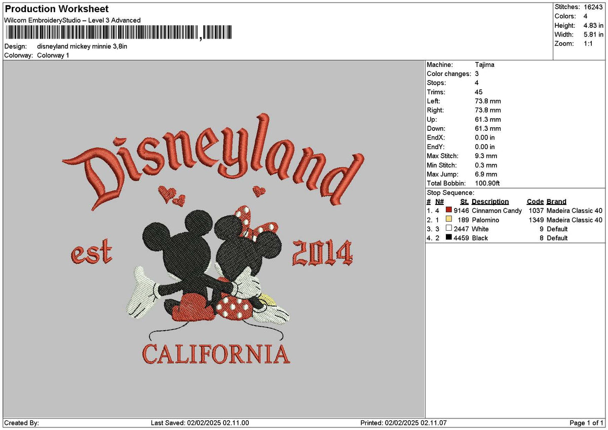 Dland Mickeylove 14 Embroidery File 6 sizes