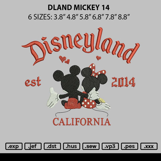 Dland Mickeylove 14 Embroidery File 6 sizes