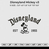 Disneyland mickey v3 Embroidery File 6 size