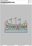 Disneyland Outline Embroidery