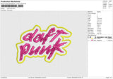 Doft Punk Embroidery File 6 size