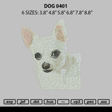 Dog 0401 Embroidery File 6 sizes