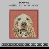 Dog 0703 Embroidery File 6 sizes
