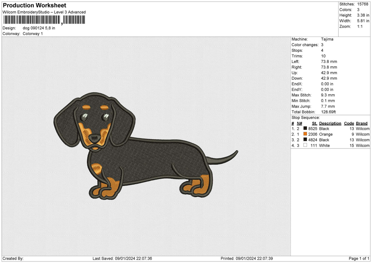 Dog 090124 Embroidery File 6 size