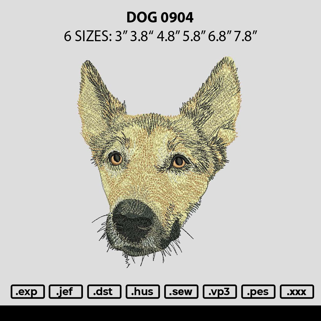Dog 0904 Embroidery File 6 sizes