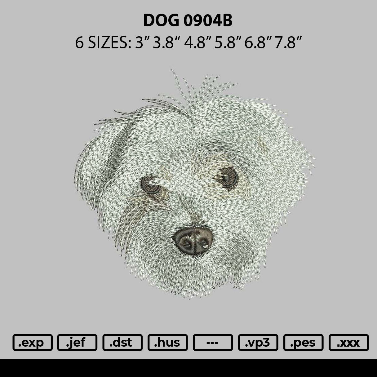 Dog 0904b Embroidery File 6 sizes