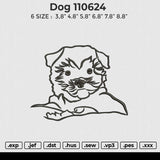 Dog 110624 Embroidery File 5 Size