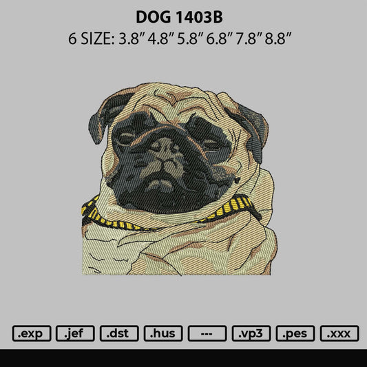 Dog 1403b Embroidery File 6 sizes