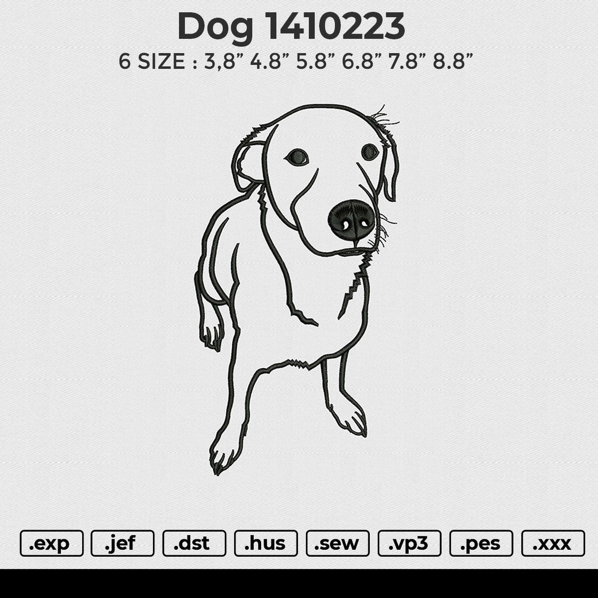 Dog 1410223 Embroidery File 6 size