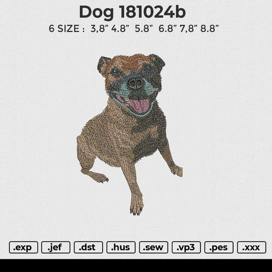 Dog 181024b Embroidery File 6 size
