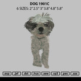 Dog 1901c Embroidery File 6 sizes
