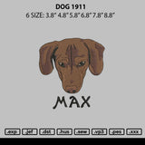 Dog 1911 Embroidery File 6 sizes