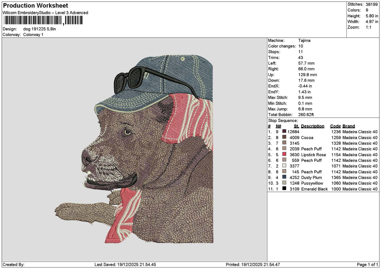 Dog 1912 Embroidery File 6 sizes