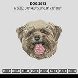 Dog 2012 Embroidery File 6 sizes