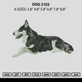 Dog 2102 Embroidery File 6 sizes