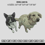 Dog 2201a Embroidery File 6 sizes