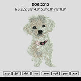 Dog 2212 Embroidery File 6 sizes