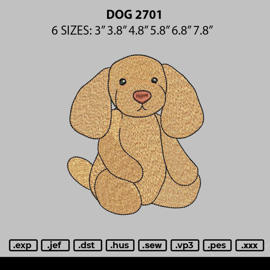 Dog 2701 Embroidery File 6 sizes