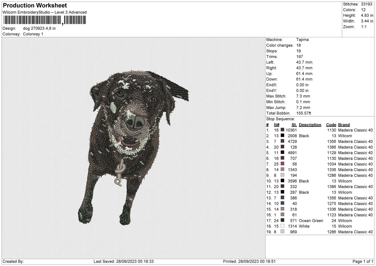 Dog 270923 Embroidery File 6 size