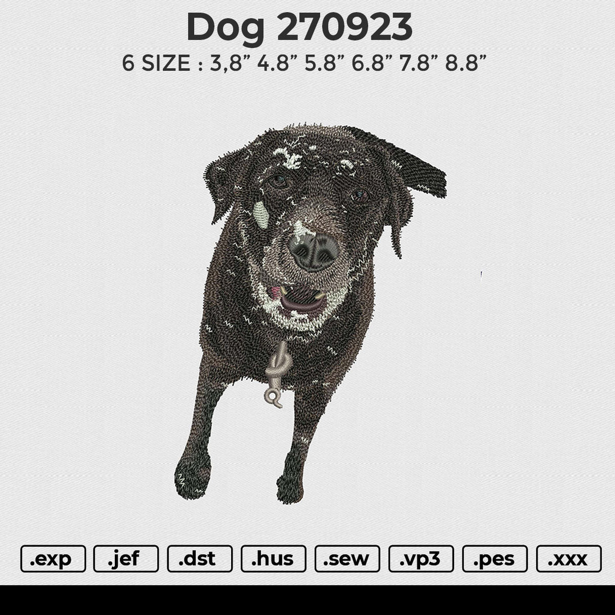 Dog 270923 Embroidery File 6 size