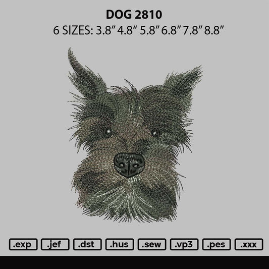 Dog 2810 Embroidery File 6 sizes