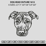 Dog Head Outline 1612 Embroidery File 6 sizes