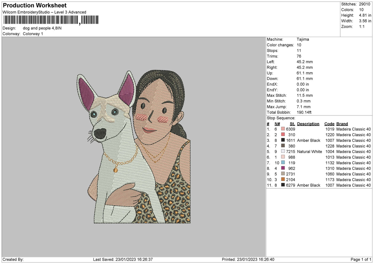 Dog And People Embroidery File 6 sizes