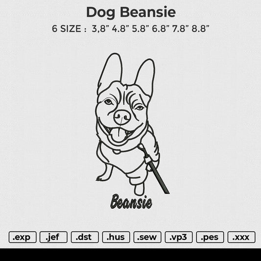 Dog beansie Embroidery File 6 size