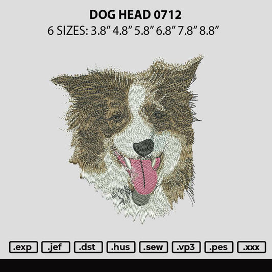 Dog Head 0712 Embroidery File 6 sizes