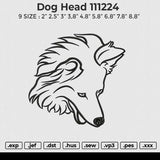 Dog head 111224 Embroidery File 9 size