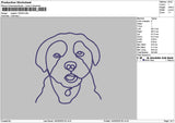 Dog Line 1203 Embroidery File 6 sizes