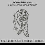 Dog Outline 2008 Embroidery File 6 sizes