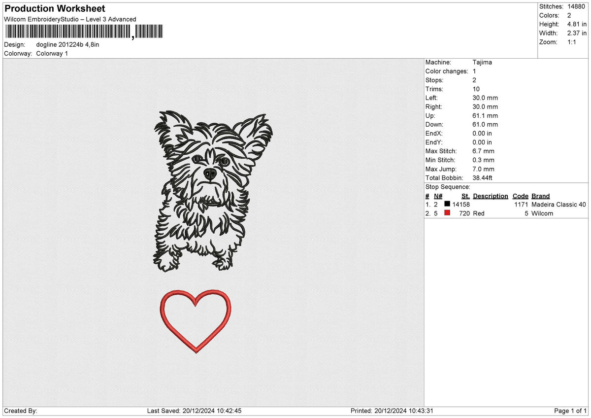 Dogline 201224 Embroidery File 6 size