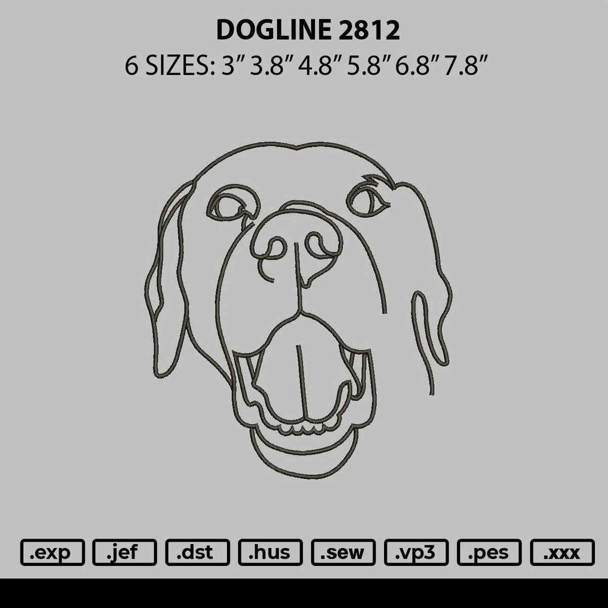 Dogline 2812 Embroidery File 6 sizes