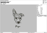 Dog Line 0112 Embroidery File 6 sizes