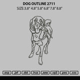 Dog Outline 2711 Embroidery File 6 sizes