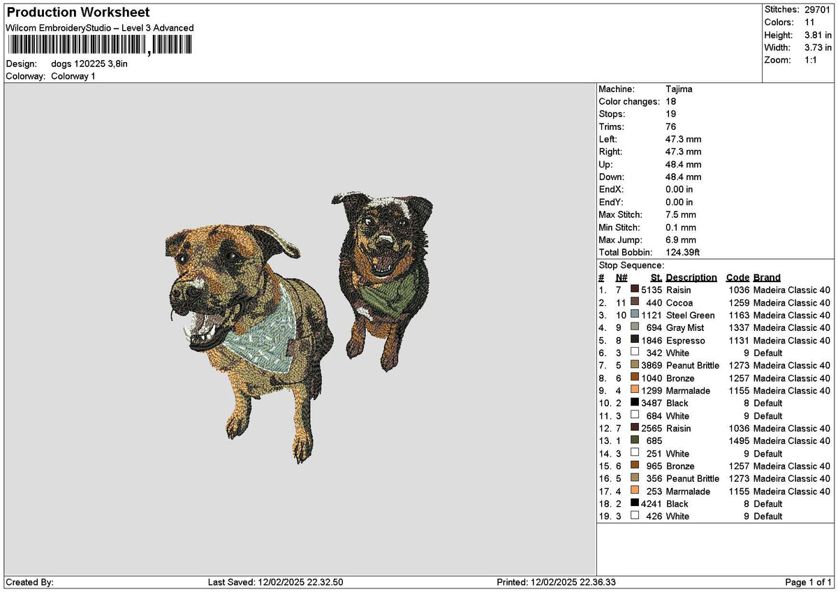 Dogs 1202c Embroidery File 6 sizes