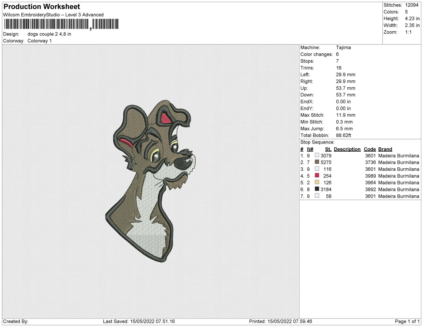 Dogs Couple (2file) Embroidery