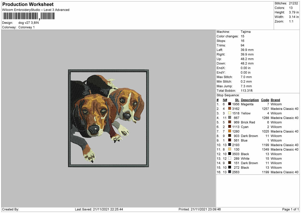 Dog V27 Embroidery