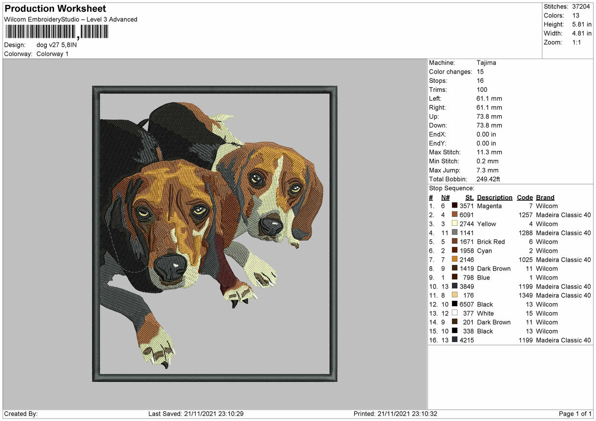 Dog V27 Embroidery