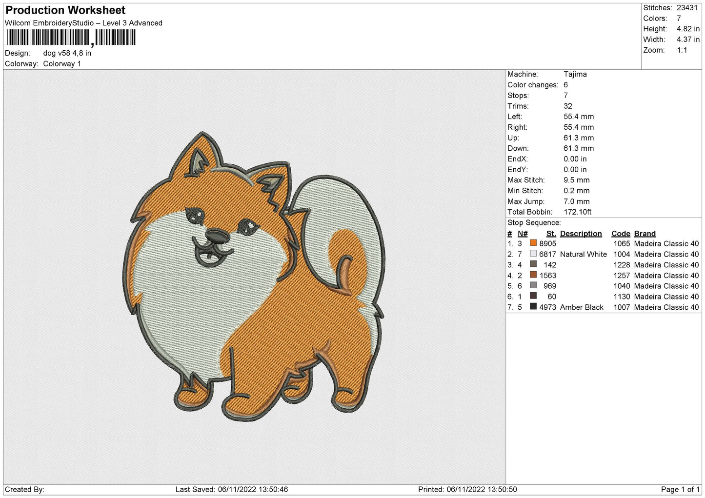 Dog v58 Embroidery