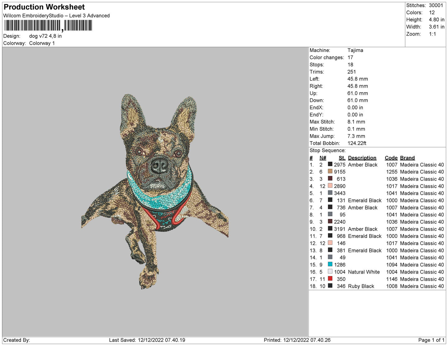 dog v72 Embroider